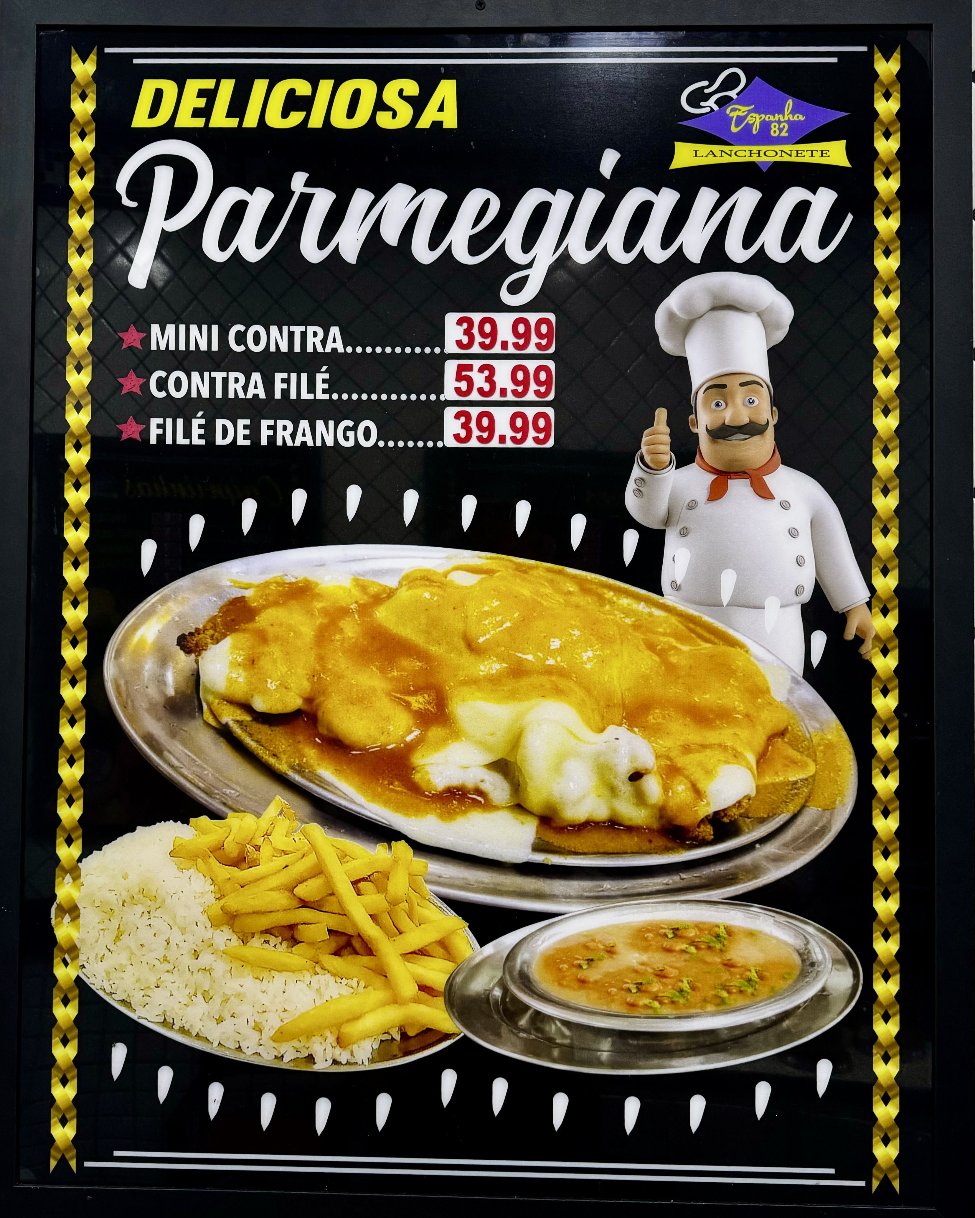 Contra filé à parmegiana