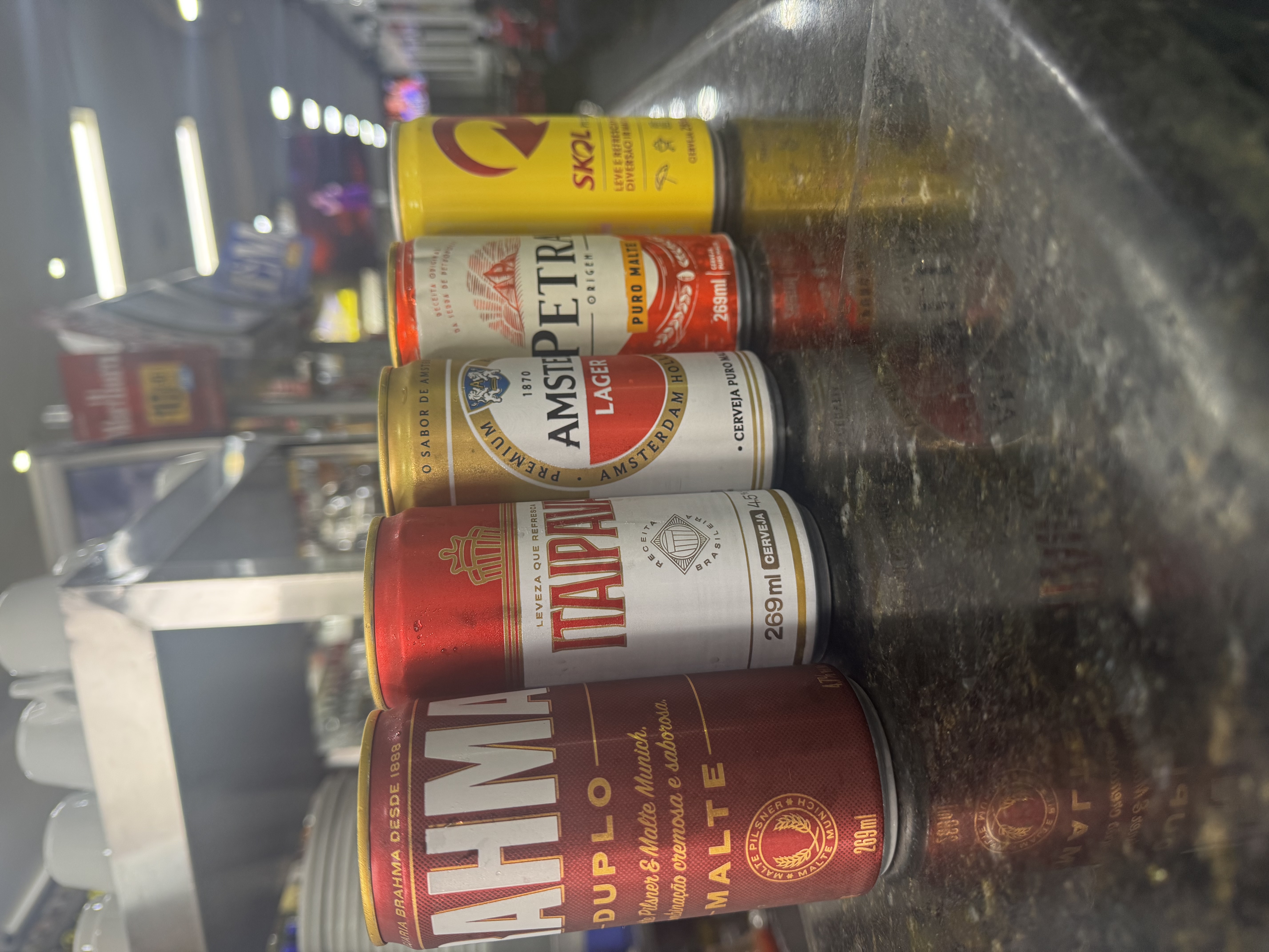 Skol, Brahma, petra, Amstel e Itaipava